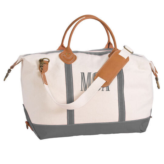 Personalized Grey Trimmed Weekender
